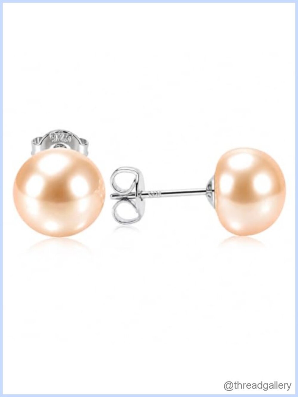 Pearl Stud Earrings 925 Sterling Silver 14K Gold Plated Hypoallergenic